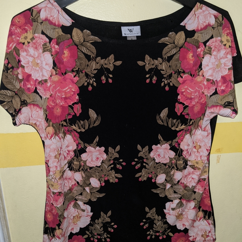 Floral silky feel shirt